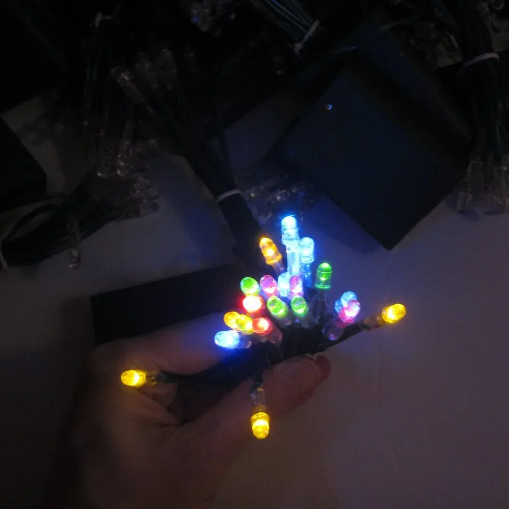 Lot of 18 NEW Multi Color 20 LED Light String 5.2 ft Green Wire Battery Operated